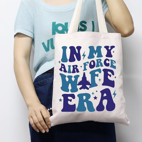 Bolso tote orgullosa esposa de la Fuerza Aérea, regalo para esposa militar o del ejército miniatura 2
