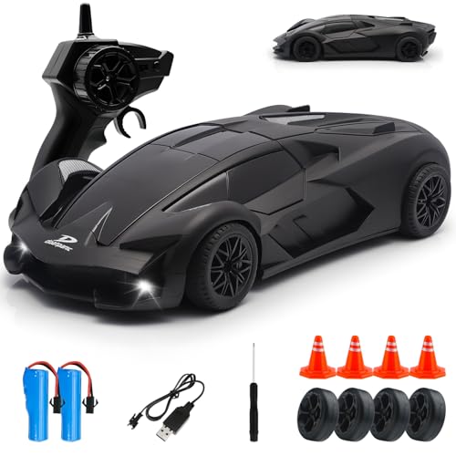 Snugzy RC Drift Car 1:20 Scale RC Cars 2.4GHz Remote Control Car Toy Gifts for Kids (Black)