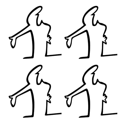 4 Stück La Linea Aufkleber, witziger Autoaufkleber im Comic...