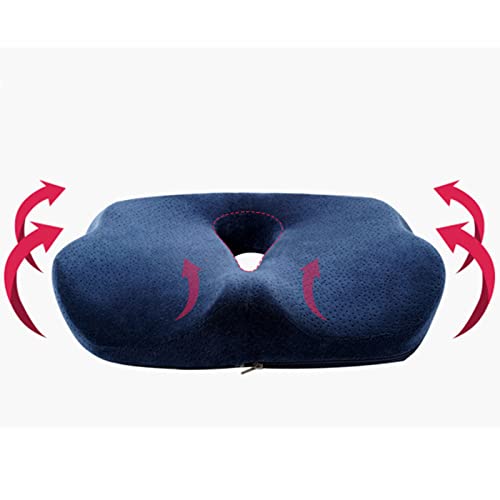 Cojín ortopédico para asiento, alivio de espuma viscoelástica para glúteos, isquiotibiales, caderas, ideal para oficina, cocina, silla de ruedas, coche, asiento de camión