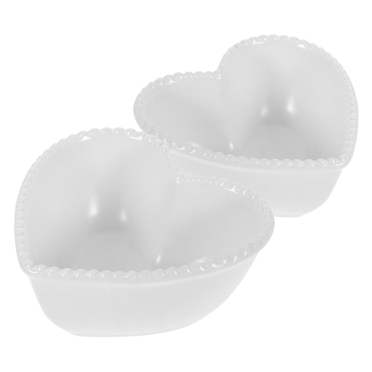 SMASOLO 2pcs Heart Shaped Ceramic Bowls Elegant For Desserts Snacks And Breakfast Versatile Cereal Dishes