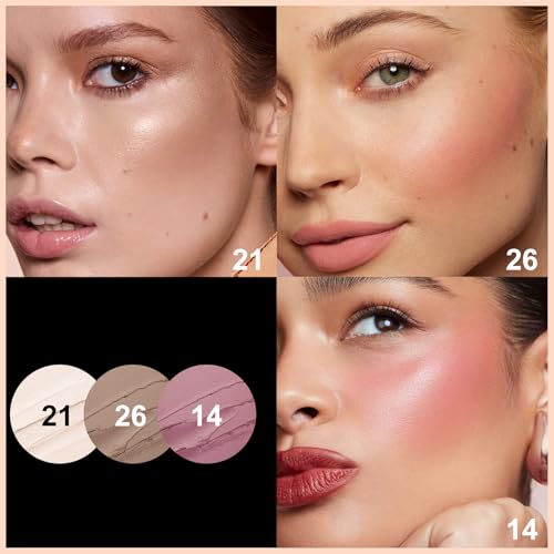 Image of FOCALLURE 3 Pcs Cream Contour Sticks,Shades with Highlighter & Bronzer & Blush,Non-greasy Long-wear Face Contouring Pen,Easy to Sculpt the Face and Create a Lightweight Finishing Makeup,LIGHT-SKIN