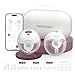 Momcozy M5 Smart Milchpumpe Elektrische, App-Steuerung Milchpumpen handsfree, tragbare Doppel Brustpumpen mit Babymund Doppelgedichtete Brusthaube mit 3 Modi und 9 Stufen - 2 Pack, Rot