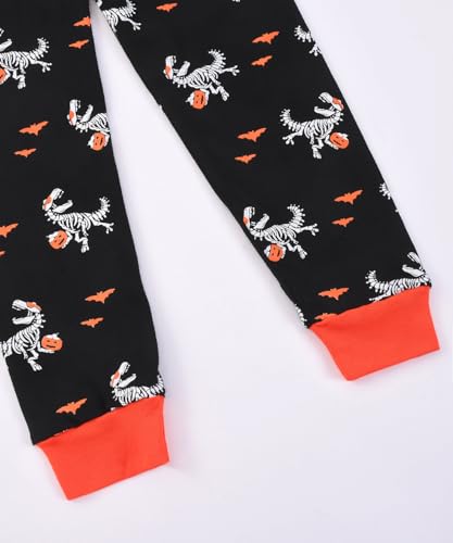 Joyond Boys Halloween Pajamas Glow-in-the-Dark Skeleton Toddler Boy Halloween PJs Kids Sleepwear 100% Cotton Size 3T — view 6