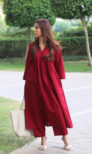 Image of ANNI Designer Women's Rayon Viscose Ethnic Co-Ord Set | Kurta Pant Set | Kurta Palazzo Set | Stylish Cotton Suit Set for Women