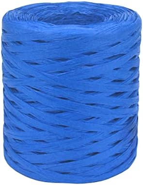 Raffia Paper Ribbon 1/4 Inch by 218 Yards for DIY Craft Gift Box Packing Paper Twine (218Yards, Blue)