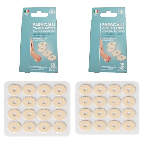 Topolenashop Paracalli Ovali in Lattice Naturale 36 Pezzi | Cuscinetti Anti-Sfregamento Autoadesivi per Calli Vesciche e Dita dei Piedi | Morbidi Trasparenti Confortevoli Misura 2,8x1,8 cm Art. 62094