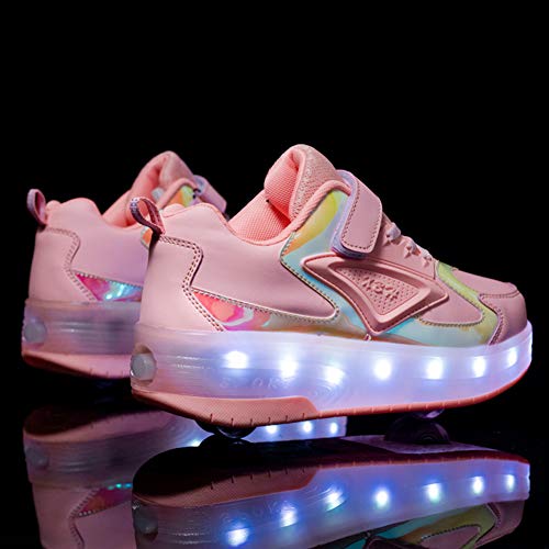 Ylllu Kids LED Roller Skate Shoes with Single Wheel Light up Roller Shoes Gift for Girls Boys Children3