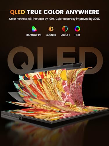 Image of UPERFECT Portable Gaming Monitor 144Hz 2.5K, 16 inch 0.1ms 100% DCI-P3 QLED | 400 Nits, FreeSync Monitor, USB-C & MINI HDMI, VESA & Case, Travel Second Screen for Laptop, PC, Computer, Game Consoles