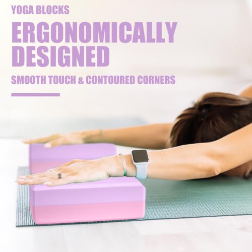 Image of Septo 2 Pcs Yoga Blocks, 9x6x3 Inch Foam Blocks for Pilates