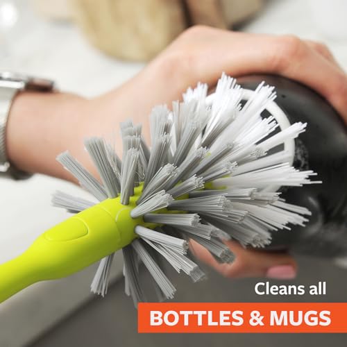 Image of Full Circle Clean Reach - Replaceable Head Refill for Bottle Brush for Deep Cleaning Water Bottles, Baby Bottles, Flasks, Tumblers, Vases, and Kitchen Sink, Green