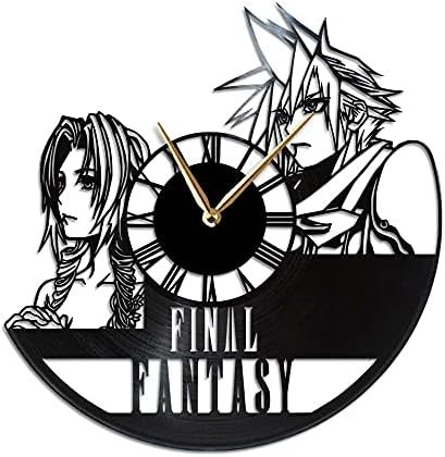 AroundTheTime Final Fantasy 7 Clock, FF7 Decor, Final Fantasy VII Vinyl Record Wall Clock, FFVII Gift
