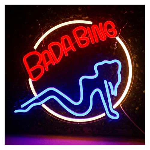 Enseigne lumineuse au néon Bada rouge pour décoration murale de bar et maison