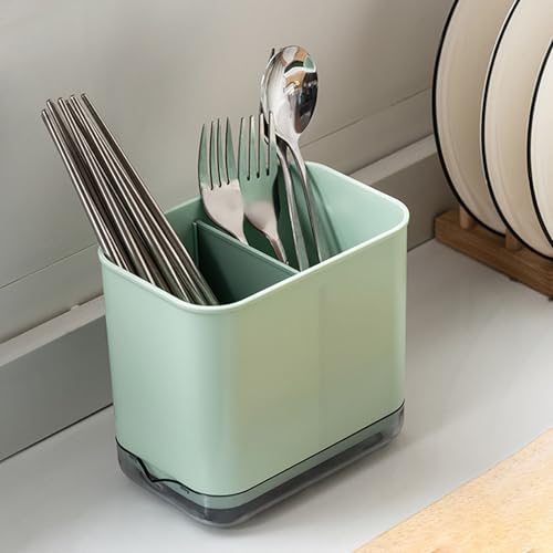 Image of Kitchen Utensil Holder, Cutlery Drainer Rack with Compartment, Suitable for Spoon, Fork, and Chopsticks, for Household Use