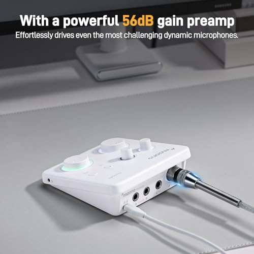 Image of MAONO USB Audio Interface for PC: Interface with XLR Input 24-bit /192kHz Routing Software LOOPBACK ASIO Driver for Recording Music, Home-Studio, Guitar, Podcast, Streaming, DAW(PS22 Lite White)