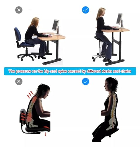 Image of Split Seat Ergonomic Saddle Chair with Back Support, Medical Rolling Chair for Dental Office Home - 60-86cm Height, Two Tilting Options(48-60cm (18 7 /8 inch-23 5 /8 inch) Height)