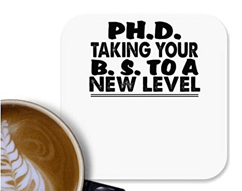 UDNAGMDF Tea Coffee Coaster 'School | ph.d Taking Your' for Office Home [90 x 90mm]