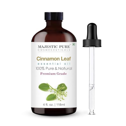 MAJESTIC PURE Cinnamon Essential Oil, Therapeutic Grade, Pure and Natural Premium Quality Oil, 4 Fl Oz