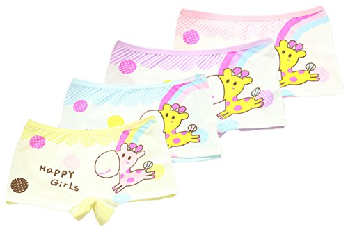 FAIRYRAIN-4-Packung-Baby-Kleinkind-Maedchen-Schoene-Giraffe-Pantys-Hipster-Shorts-Spitze-Baumwollunterhosen-Unterwaesche