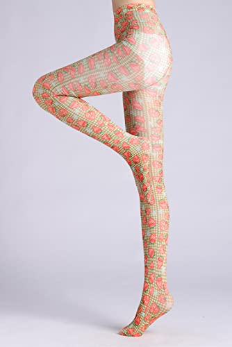 Image of Sahabowi Women Tights, Sheer High Waist Pantyhose, Vintage Control Top Stockings, Siwa opaque print1