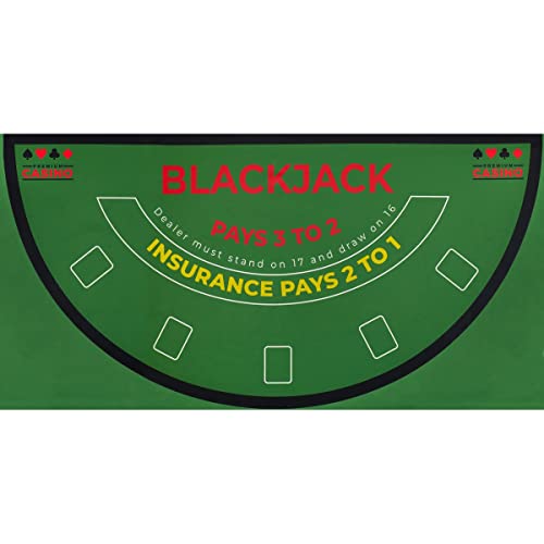 Mondo Tessuti - Tappetino da gioco - Texas Hold'em Poker Black Jack Roulette - Alta Qualità Made in Italy (Black Jack