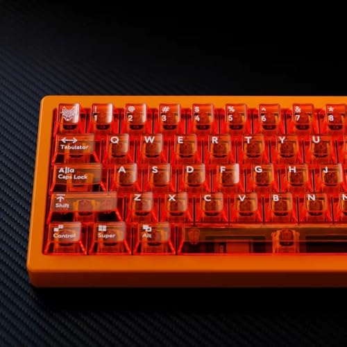 Pusakoa �N���X�^�������L�[�L���b�v�Z�b�g�A114Keys Shine Through PC�L�[�L���b�v�A�J�X�^���`�F���[�v���t�@�C��RGB�o�b�N���C�g�N���A�L�[�L���b�v�ACherry Gateron MX�X�C�b�`���J�j�J���L�[�{�[�h�p(�T���Z�b�g�I