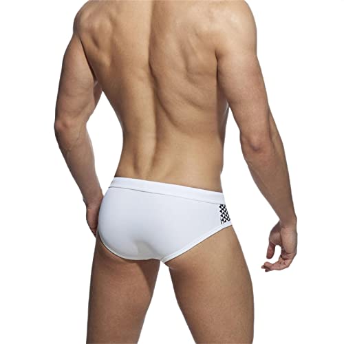 Bañador slip hombre negro de diseño simple con opción de esponja para playa 3