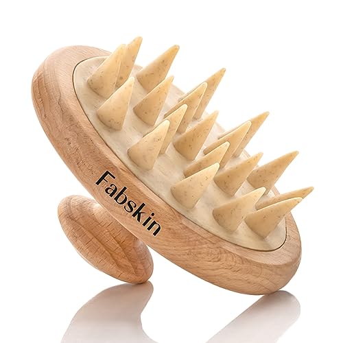 Fabskin Wooden Scalp & Hair Massager Shampoo Brush | Promotes Hair Growth & Removes Dandruff | Relaxing Head Massager