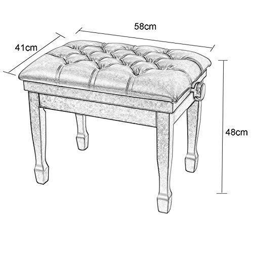 XOUVY Tabouret de Banc de Piano en Bois Support de Piano réglable Coussin en Cuir Étanche Stable Luxe (Noir) - Les Beatles, Paul McCartney, John Lennon, RIngo Starr, George Harrison XOUVY Tabouret de Banc de Piano en Bois Support de Piano réglable Coussin en Cuir Étanche Stable Luxe (Noir) – Image 8