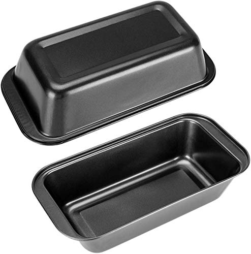 SKARS Non Stick Carbon Steel Rectangular Baking Tray | Loaf Mould | 20 cm, Black (Set of 1)