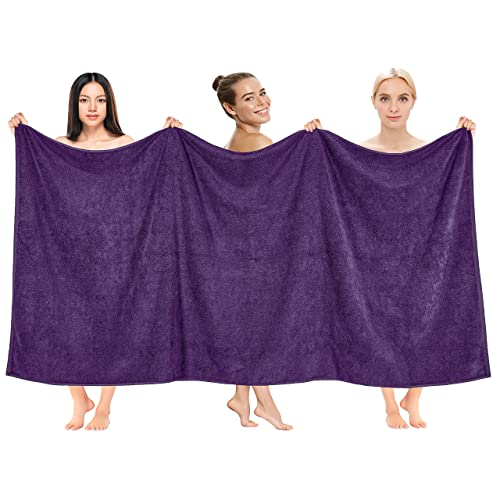 Cotton Paradise Oversized Bath Sheet, 100% Cotton 40X80 Clearance Bath Towel Sheet, Jumbo Large Bath Towel For Bathroom, Purple Bath Sheet #TOP22