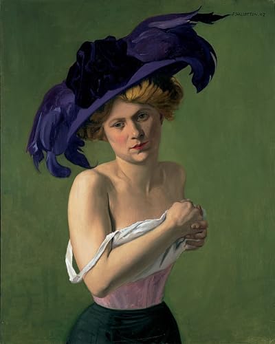 Tableau le Chapeau Violet Vallotton - Toile déco moderne pour salon et bureau élégant