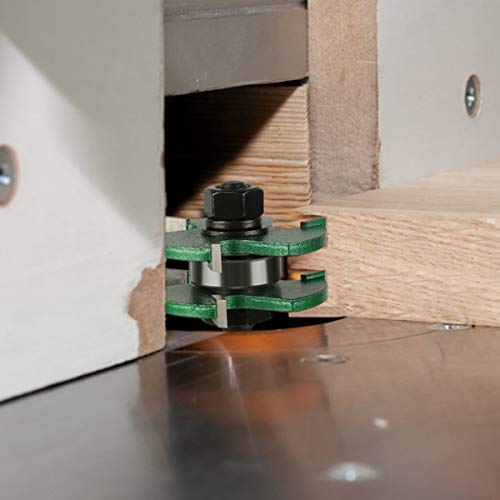 Kowood Pro Tongue And Groove Set Of 2 Pieces 1/4 Inch Shank Router Bit Set 3 Teeth Adjustable T Shape Wood Milling Cutter #TOP5