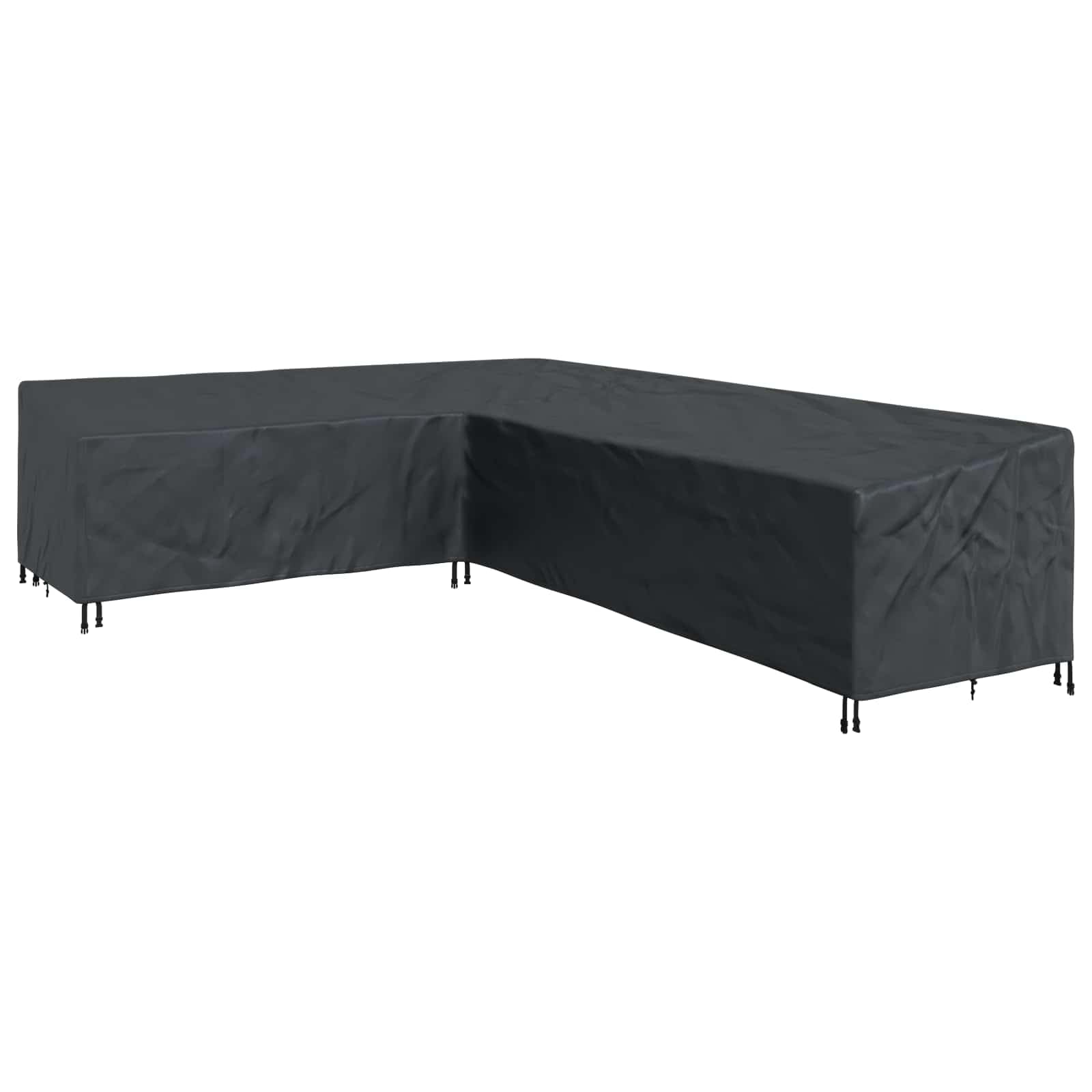 Knerpwd 420D Oxford Fabric-A Modern L-Shaped Outdoor Furniture Cover, 355 X 275 X 80 Cm, 420D Oxford Fabric With Pu Coating, Waterproof Black Cover For Garden Terrace, Snap Closure Design