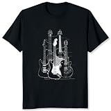 CMNOPZ Camiseta masculina de guitarra para guitarristas e amantes de música camiseta gráfica, Preto, G