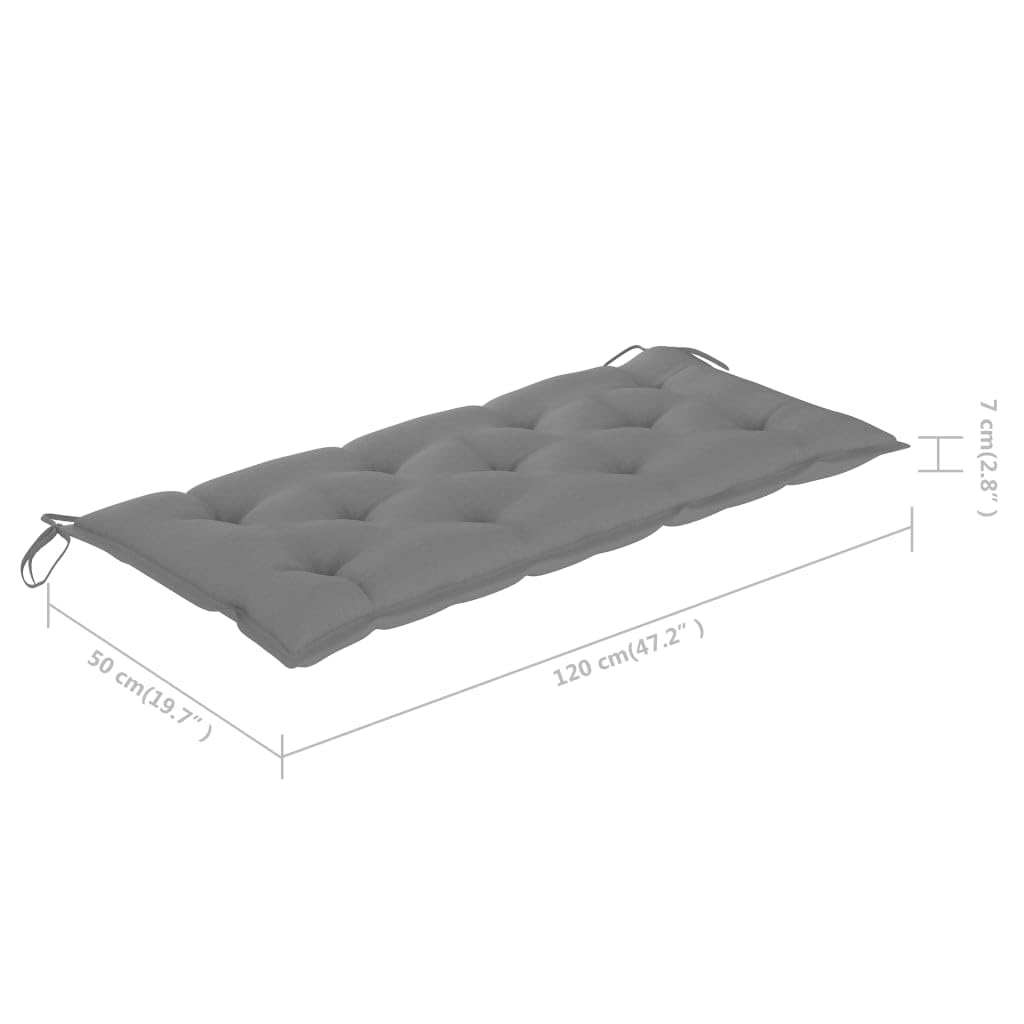 vidaXL Składana ławka ogrodowa z poduszką, 118 cm, bambusowa