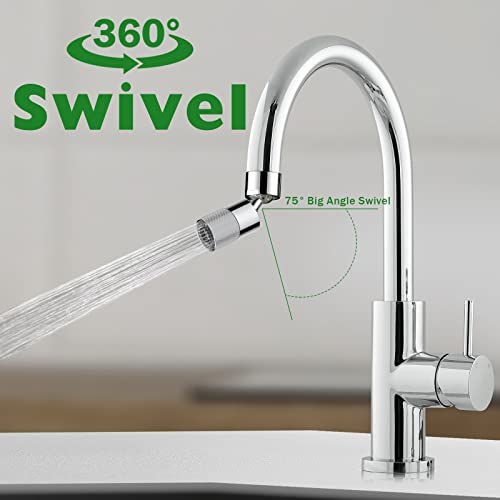 Swivel Faucet Aerator, Dual Function Faucet Sprayer Attachment, 360° Big Angle Swivel Kitchen Faucet Aerator, 55/64-27Uns Famale Thread, Kitchen Sink Aerator Chrome #TOP5