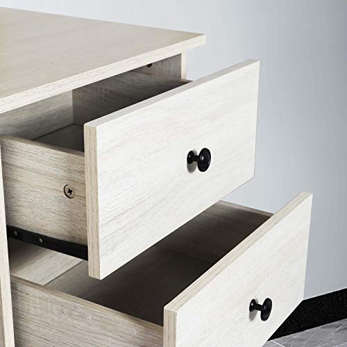 Computer Desk with Hutch and Drawers,Work Station,Student Writing Study Table for Home Office or Den (White Oak) - Thumbnail 5