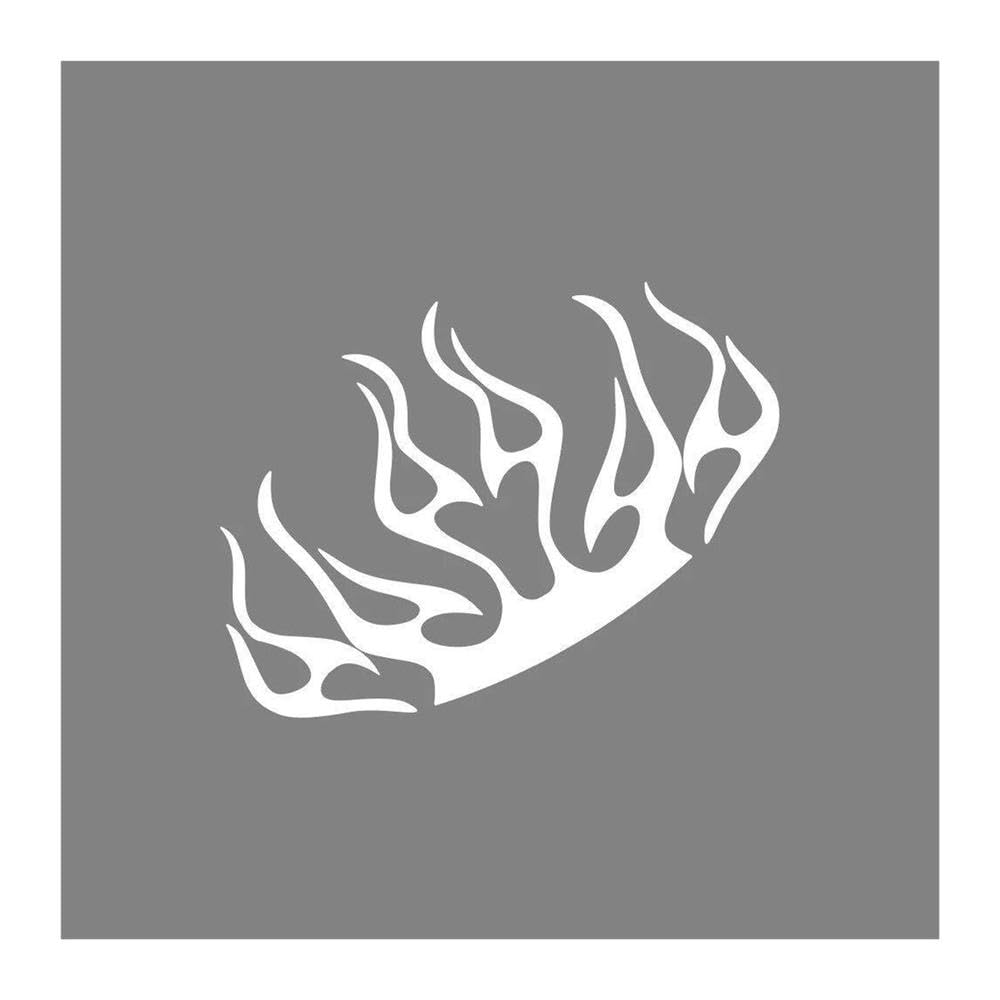 Universal Car Hood Cover Sticker Graphics Burning Flames Vinyl Film Decor Decals Auto Bonnet Body Decoration(Glossy White)