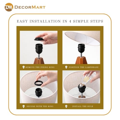 Image of The Decor Mart Crochet Shade Table Lamp with Wooden Base|Sleek Decor Decorative Beside Light for Desk,Bedroom, Living Room, Home Office and Hotel(20x20x30 cm) (Pastel Green)