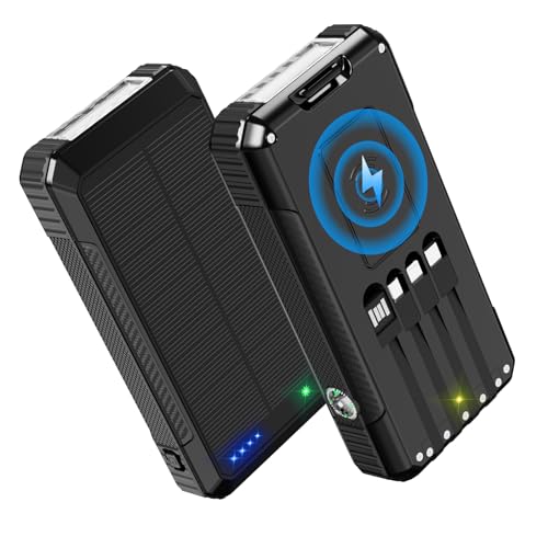 Solar Charger Power Bank 49800mAh, Portable Phone Charging Built-...