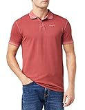 Rock Pique Garment Dye Short SLEEVE POLO WITH FULL EMBROIDER PEPE JEANS ON CHEST IN SAME COLOR