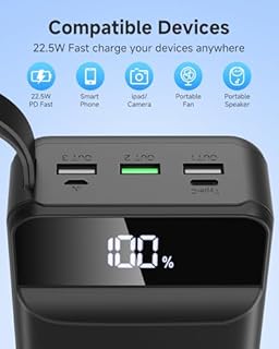 PDBEST PowerBank 60000mAh Fast Charging,Battery Pack 22.5W Power Bank with USB C, Portable Charger,4 Outputs and 2 Inputs LED Display Compatible with Android Tablets iPhone etc.