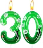 Golf Birthday Candles, Golf Birthday Party Decorations, Options for Ages 0-100 Available, Number Candles for Cake Topper (Green, Number 30)