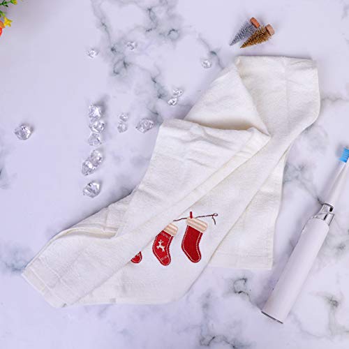 Toalhas de mão de Natal Amosfun com estampa de meias de Natal, toalha de banheiro para rosto de mão,