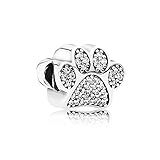 pandora katzen charm Motiv: Pfotenabdruck / mit Gewinde innen