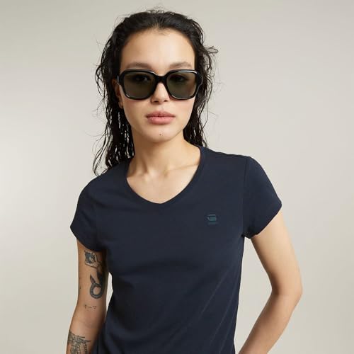 Miniatura 5 de G-Star Camiseta Eyben Slim V Top 2.0 Para Mujer, Azul Osaka Blue D24533-4107-3873 , Xl