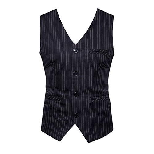 Kunfang Chaleco de Traje de un Solo Pecho clásico para Hombre Chaleco Sin Mangas de Moda Chalecos de Esmoquin de Boda para Hombres 2XL