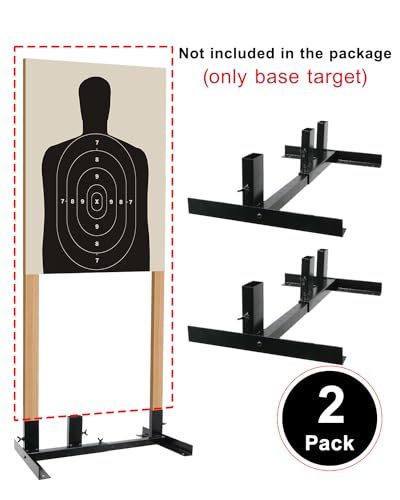 Fumingpal Adjustable Target Stand Base - Internal 0.85"x1.8", Steel Target Stand for Paper Shooting Targets Cardboard Silhouette, H Shape - USPSA/IPSC - IDPA Practice (2 Pack) - Thumbnail 3
