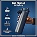 Ion8 1 Litre Stainless Steel Water Bottle, Leak Proof, Easy to Open, Secure Lock, Dishwasher Safe, Carry Handle, Flip Cover, Easy Clean, Durable, Scratch Resistant, 1200 ml/40 oz, Ash Navy Blue